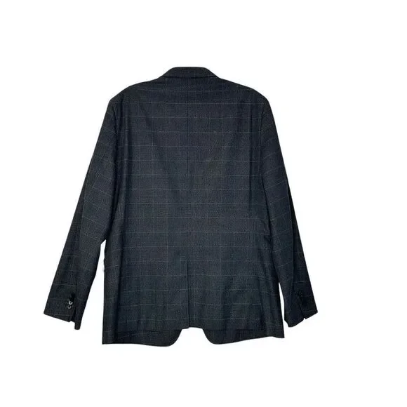 Banana Republic Tailored Fit Brown Gray Twill Plaid 2-Button Blazer46R